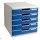 Cassettiera Modulo A4 -  28,8 x 32 x 35 cm - 5 cassetti - grigio/blu - Exacompta