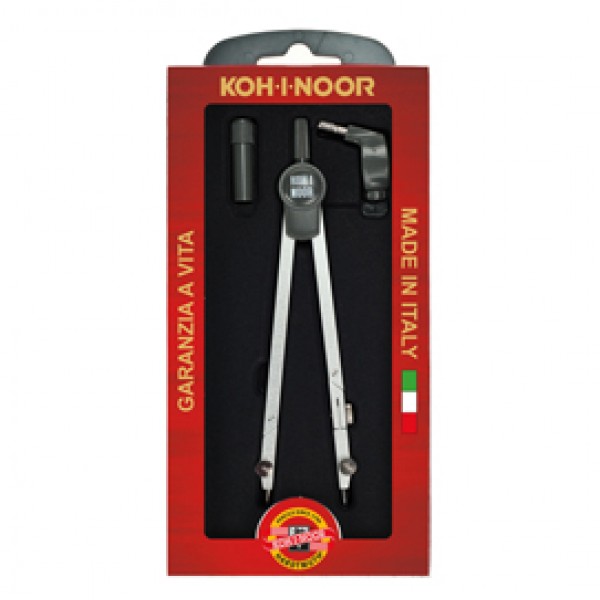 Compasso professional - diametro max cerchio 155mm - allunga telescopica - 3 pezzi - Koh.I.noor Compasso professional - diametro max cerchio 155mm - allunga telescopica - 3 pezzi - Koh.I.noor