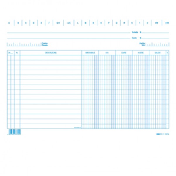 100 schede dare/avere/saldo/iva 17x24cm orizz. e3379