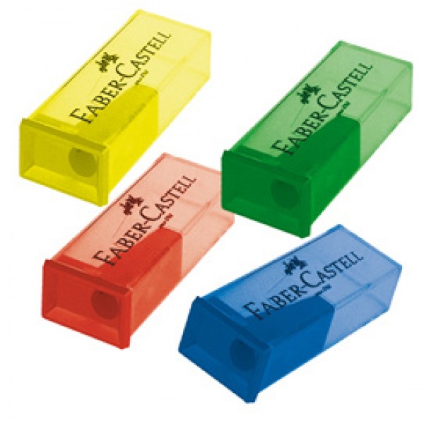 Temperamatite con contenitore - 1 foro - Faber Castell - conf. 25 pezzi Temperamatite con contenitore - 1 foro - Faber Castell - conf. 25 pezzi