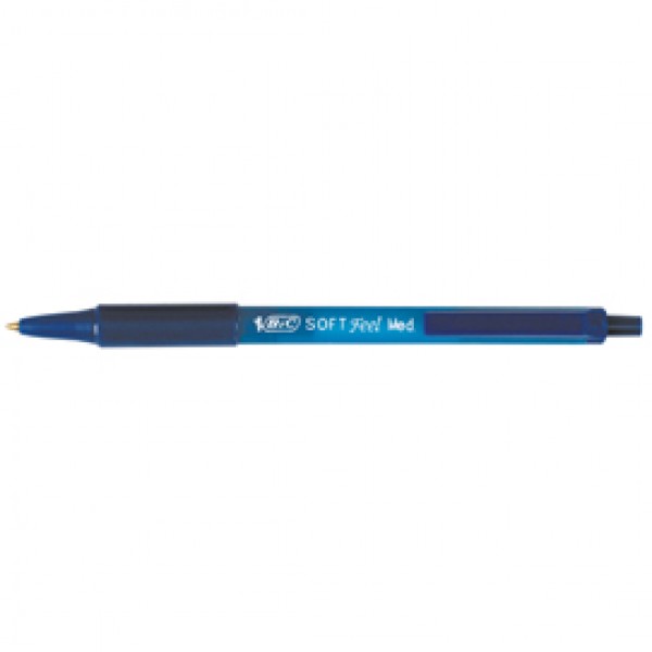 Penne a sfera a scatto Soft Feel - punta 1,0mm - blu - Bic - conf. 12 pezzi Penne a sfera a scatto Soft Feel - punta 1,0mm - blu - Bic - conf. 12 pezzi