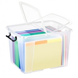 Contenitore multiuso Strata con coperchio - 47,5x39,5x31,5 cm - 40 L - PPL - trasparente - Cep