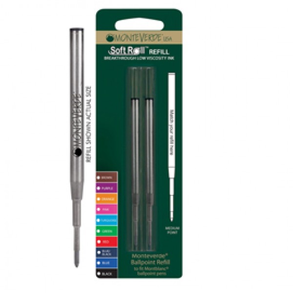 Refill per sfera Montblanc - punta media - nero - Monteverde - conf. 2 pezzi Refill per sfera Montblanc - punta media - nero - Monteverde - conf. 2 pezzi