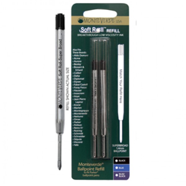 Refill per sfera Parker - punta large - nero - Monteverde - conf. 2 pezzi Refill per sfera Parker - punta large - nero - Monteverde - conf. 2 pezzi