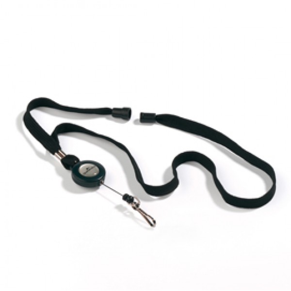 Cordoncino per portabadge con chiocciola Yo Yo - nero - larghezza 10 mm - filo retrattile da 80 cm - Durable - conf. 10 pezzi Cordoncino per portabadge con chiocciola Yo Yo - nero - larghezza 10 mm - filo retrattile da 80 cm - Durable - conf. 10 pezzi