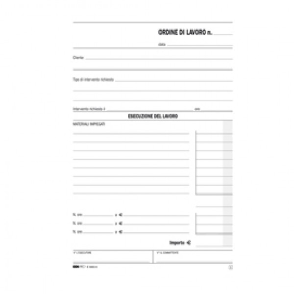 Blocco ordine di lavoro - 50 fogli 2 copie ricalcanti - 23 x 15cm - Edipro Blocco ordine di lavoro - 50 fogli 2 copie ricalcanti - 23 x 15cm - Edipro
