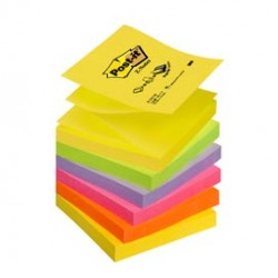 Blocco Post it® Super Sticky Z Notes - R330-NR NEON - 76 x 76 mm - assortiti neon - 100 fogli - Post it®