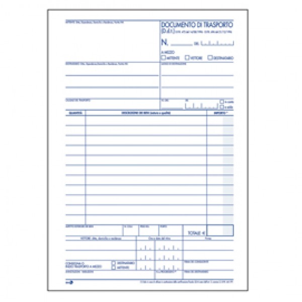 Documento di trasporto - 150 x 225mm - 50 x 3 copie - BM Documento di trasporto - 150 x 225mm - 50 x 3 copie - BM