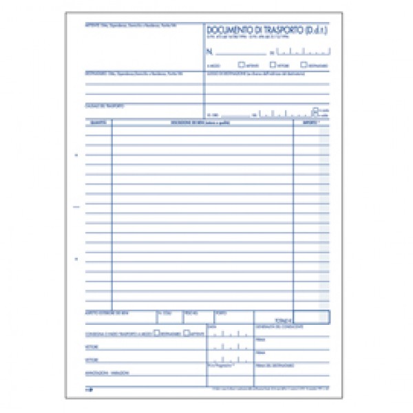 Blocco DDT - 225 x 297mm - 50 x 3 copie - BM Blocco DDT - 225 x 297mm - 50 x 3 copie - BM