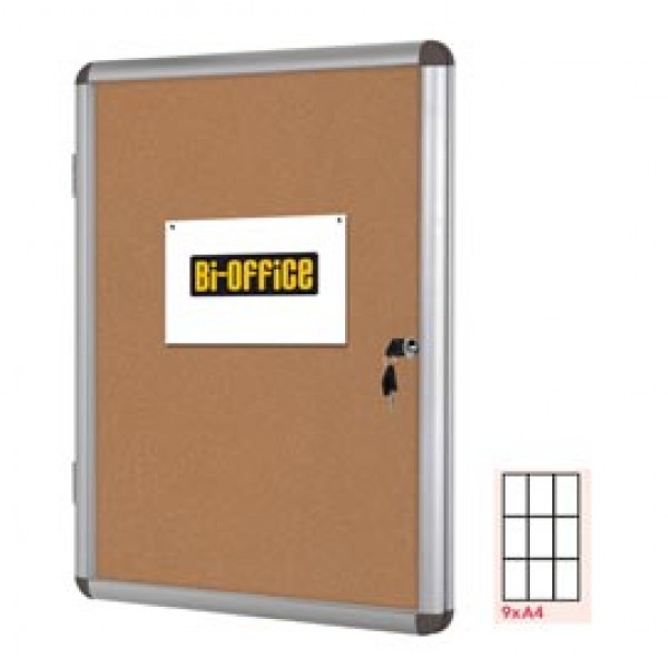 Bacheca per interni - fondo in sughero - 9 fogli A4 - verticale - Bi-Office Bacheca per interni - fondo in sughero - 9 fogli A4 - verticale - Bi-Office