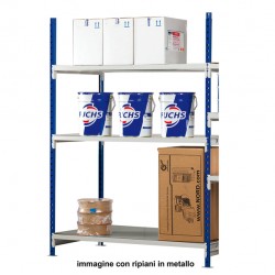 Scaffale Rang'Eco 300 - modulo aggiunta - 3 ripiani - portata ripiano 300 kg - 100 x 60 x 200 cm - acciaio - grigio/blu - Paperflow