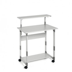 Pc Workstation System 80 VH - con ruote - 3 ripiani - 80 x 56,4 x 92/122 cm - grigio - Durable