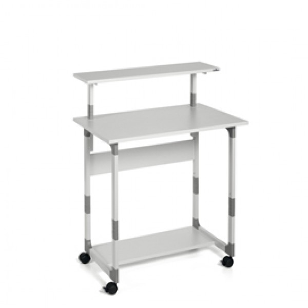 Pc Workstation System 80 VH - con ruote - 3 ripiani - 80 x 56,4 x 92/122 cm - grigio - Durable Pc Workstation System 80 VH - con ruote - 3 ripiani - 80 x 56,4 x 92/122 cm - grigio - Durable