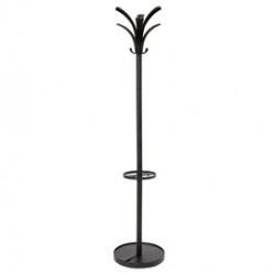 Appendiabiti - con portaombrelli - 6 posti - 175 x 38 cm - nero - Alba