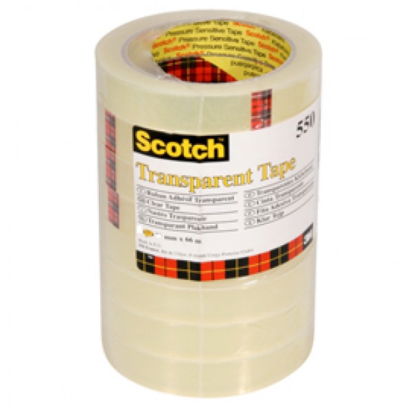 Nastro adesivo Scotch® 550 - 15 mm x 66 mt - trasparente - Scotch® - torre 10 rotoli