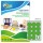 Etichetta adesiva LP4F - permanente - tonda ø 63.5 mm - 12 etichette per foglio - verde fluo - Tico - conf. 70 fogli A4