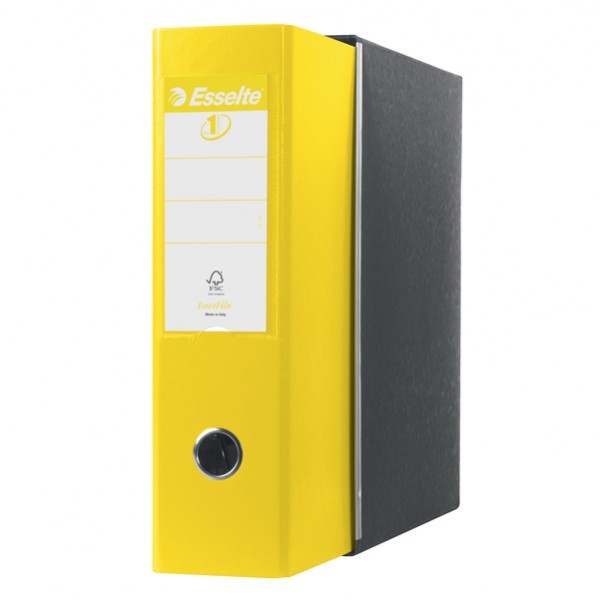 Registratore Eurofile G53 - dorso 8 cm - commerciale 23x30 cm - giallo vivida - Esselte Registratore Eurofile G53 - dorso 8 cm - commerciale 23x30 cm - giallo vivida - Esselte