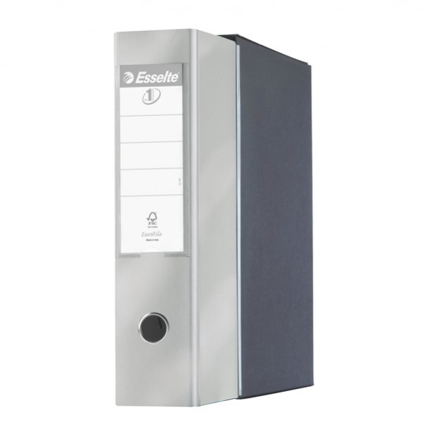 Registratore Eurofile G55 - dorso 8 cm - protocollo 23x33 cm - grigio metallizzato - Esselte