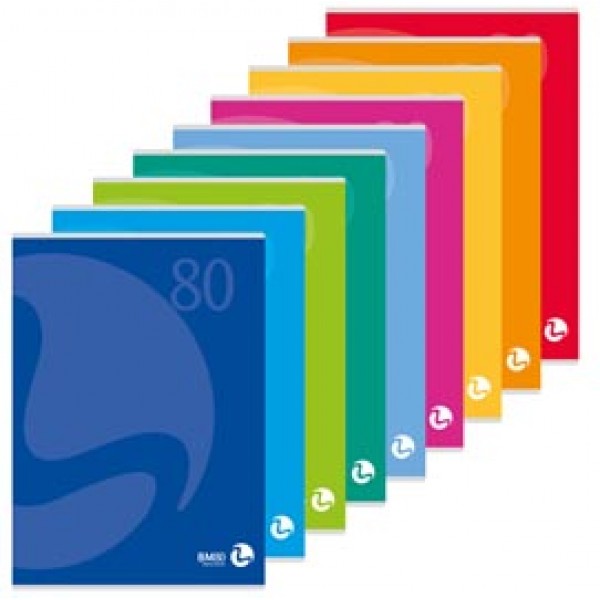 Maxiquaderno Color 80 - A4 - quadretto 5mm con margine - 80 fogli - 80gr - copertina 250gr - BM