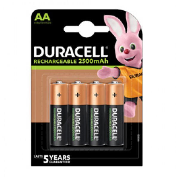 Pile AA ricaricabili - 2500 mAh - Duracell Precharged - blister 4 pezzi Pile AA ricaricabili - 2500 mAh - Duracell Precharged - blister 4 pezzi