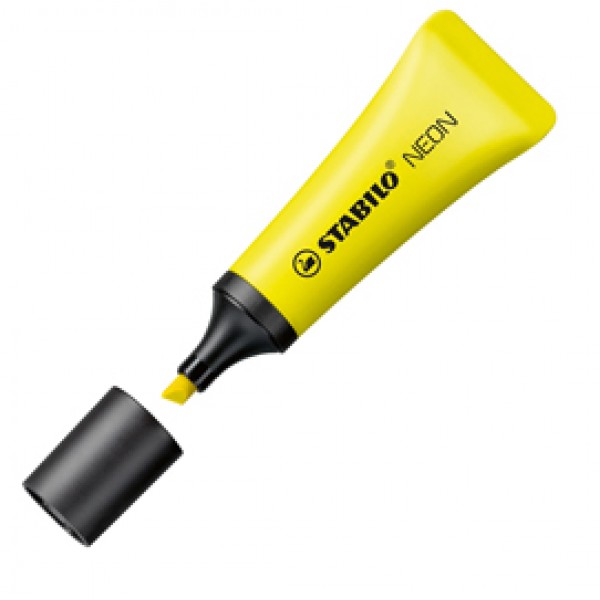 Evidenziatore stabilo Neon - punta a scalpello - tratto da 2,0-5,0mm - colore giallo - Stabilo Evidenziatore stabilo Neon - punta a scalpello - tratto da 2,0-5,0mm - colore giallo - Stabilo