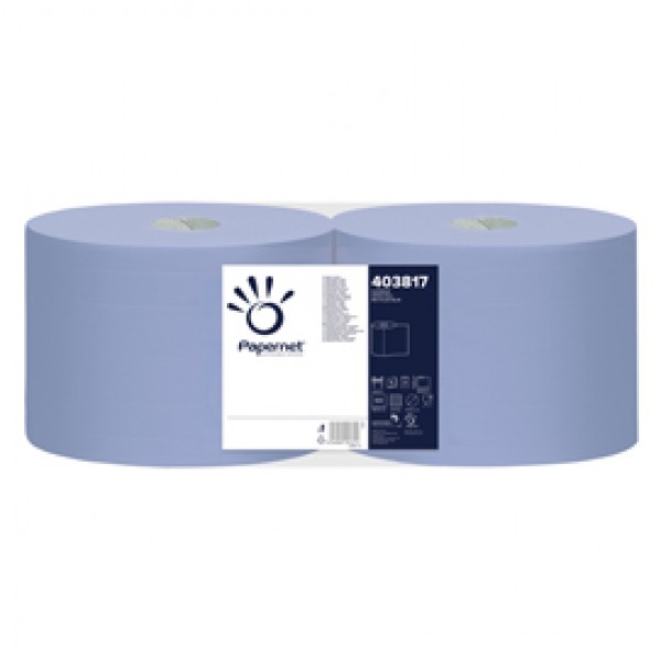 Bobina asciugatutto Superior - 3 veli - microgoffrata - diametro 30 cm - 20 gr - 21,5 cm x190 mt - blu - Papernet Bobina asciugatutto Superior - 3 veli - microgoffrata - diametro 30 cm - 20 gr - 21,5 cm x190 mt - blu - Papernet