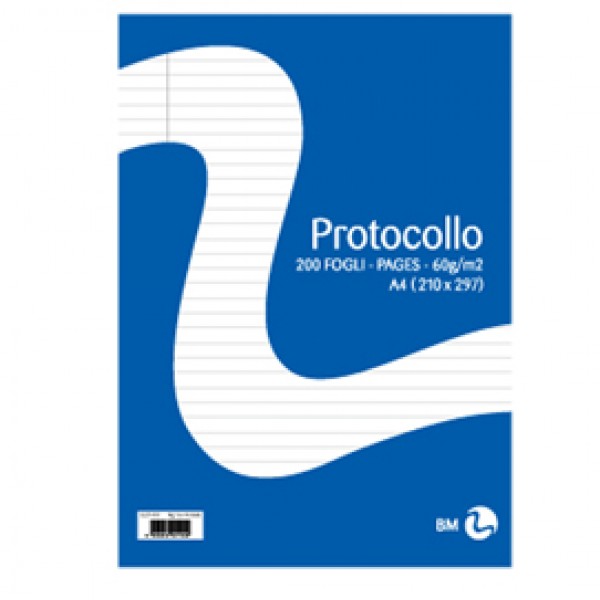 Foglio protocollo - A4 - 1 rigo - 60 gr - BM - conf. 20 pezzi Foglio protocollo - A4 - 1 rigo - 60 gr - BM - conf. 20 pezzi