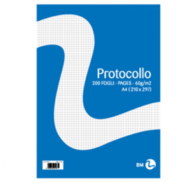 Foglio protocollo - A4 - 4 mm - 60 gr - BM - conf. 20 pezzi Foglio protocollo - A4 - 4 mm - 60 gr - BM - conf. 20 pezzi