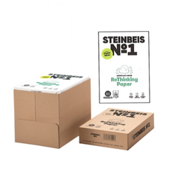 Carta riciclata al 100% senza legno - A4 - 80 gr - bianco - Steinbeis - conf. 500 fogli