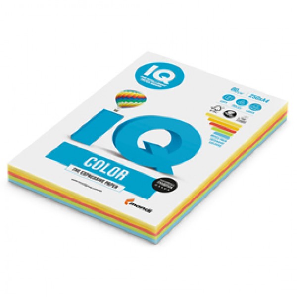 Carta IQ Color - A4 - 80 gr - mix 5 colori forti RB02 - Mondi - conf. 250 fogli Carta IQ Color - A4 - 80 gr - mix 5 colori forti RB02 - Mondi - conf. 250 fogli