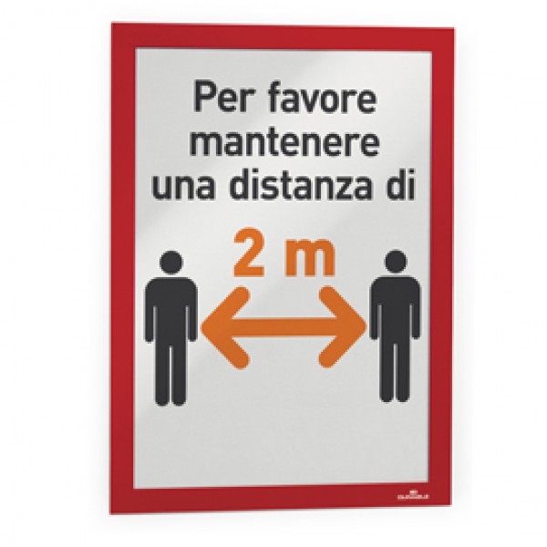 Cornice espositiva Duraframe® - A4 - 21 x 29,7 cm - rosso - Durable Cornice espositiva Duraframe® - A4 - 21 x 29,7 cm - rosso - Durable