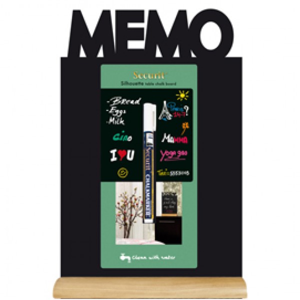 Lavagna da tavolo Silhouette - 34,5x21 cm - forma memo - nero - Securit Lavagna da tavolo Silhouette - 34,5x21 cm - forma memo - nero - Securit
