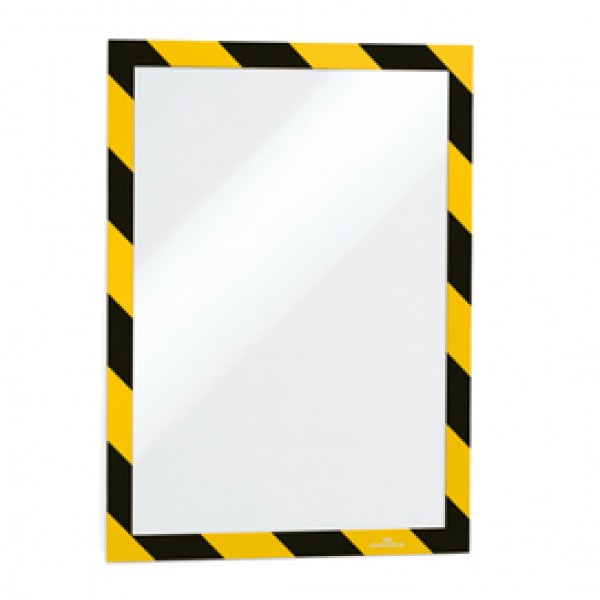 Cornice Duraframe Security - adesiva - pannello magnetico - A4 (21 x 29,7 cm) - giallo/nero - Durable Cornice Duraframe Security - adesiva - pannello magnetico - A4 (21 x 29,7 cm) - giallo/nero - Durable
