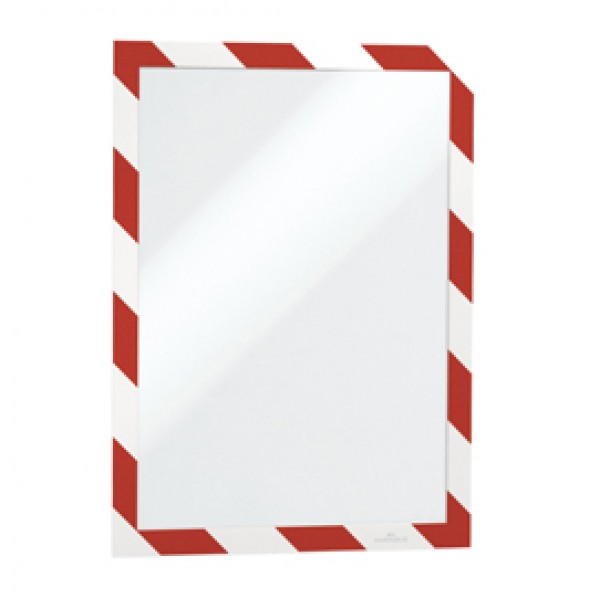 Cornice Duraframe Security - adesiva - pannello magnetico - A4 (21 x 29,7 cm) - rosso/bianco - Durable Cornice Duraframe Security - adesiva - pannello magnetico - A4 (21 x 29,7 cm) - rosso/bianco - Durable