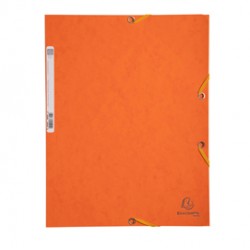 Cartellina con elastico - cartoncino lustrè - 3 lembi - 400 gr - 24x32 cm - arancio - Exacompta