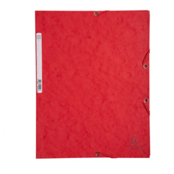 Cartellina con elastico - cartoncino lustrè - 3 lembi - 400 gr - 24x32 cm - rosso - Exacompta Cartellina con elastico - cartoncino lustrè - 3 lembi - 400 gr - 24x32 cm - rosso - Exacompta