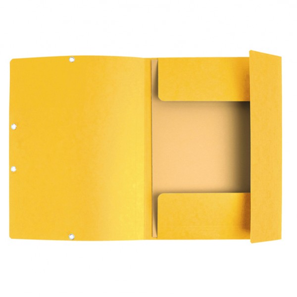 Cartellina con elastico - cartoncino lustrè - 3 lembi - 400 gr - 24x32 cm - giallo - Exacompta