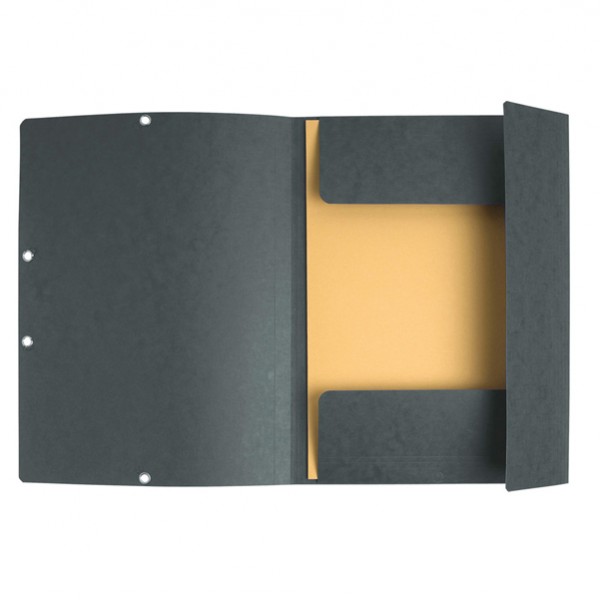 Cartellina con elastico - cartoncino lustrè - 3 lembi - 400 gr - 24x32 cm - grigio - Exacompta