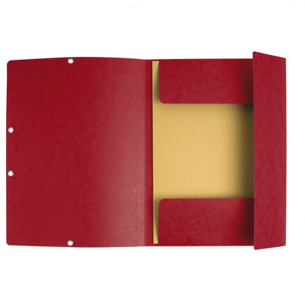 Cartellina con elastico - cartoncino lustrè - 3 lembi - 400 gr - 24x32 cm - rosso ciliegia - Exacompta