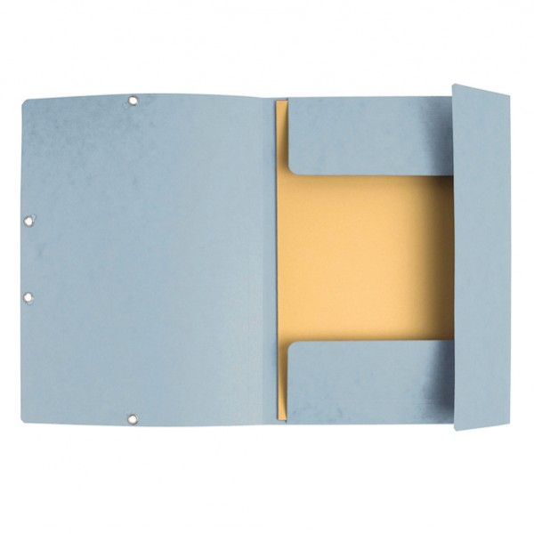 Cartellina con elastico - cartoncino lustrè - 3 lembi - 400 gr - 24x32 cm - grigio chiaro - Exacompta