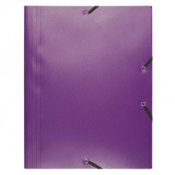 Cartellina 3 lembi - con elastici - PPL - 24x32 cm - viola - Exacompta