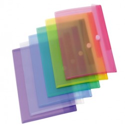 Buste con bottone in velcro - PP - A4 - colori assortiti - Tarifold - set 12 pezzi