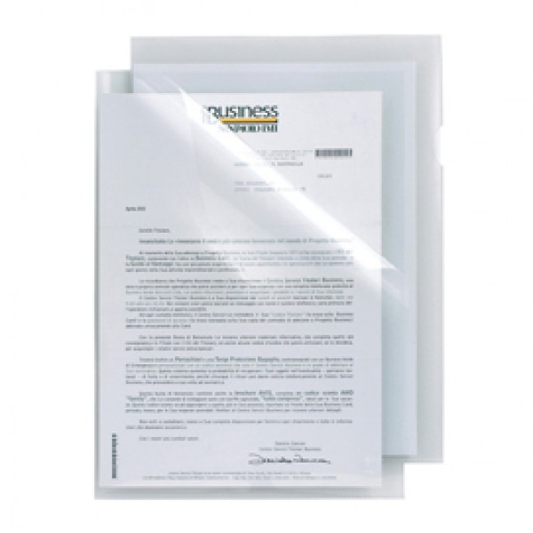 Cartelline a L Poli 150 - PPL - liscio - 21x29,7 cm - trasparente - Sei Rota - conf. 25 pezzi Cartelline a L Poli 150 - PPL - liscio - 21x29,7 cm - trasparente - Sei Rota - conf. 25 pezzi