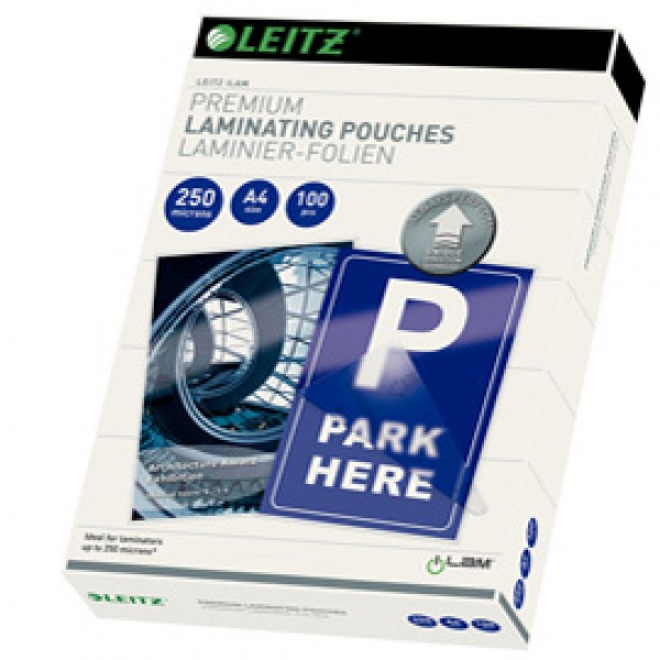 Pouches ILam - A4 - 216x303 mm - 2x250 micron - Leitz - conf. 100 pezzi Pouches ILam - A4 - 216x303 mm - 2x250 micron - Leitz - conf. 100 pezzi