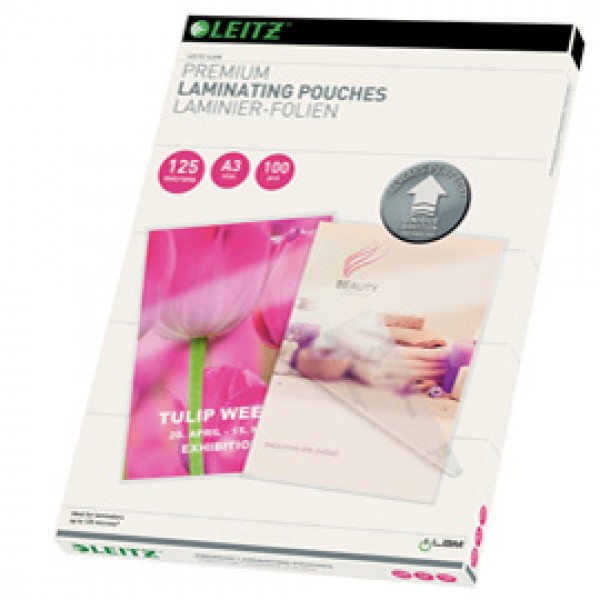 Pouches ILam - A3 - 303x426 mm - 2x125 micron - Leitz - conf. 100 pezzi Pouches ILam - A3 - 303x426 mm - 2x125 micron - Leitz - conf. 100 pezzi