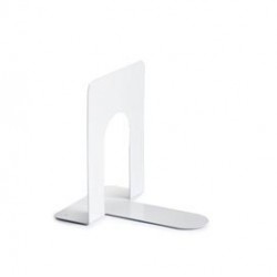 Coppia reggilibri - metallo - 12,7x16,5x16,5 cm - bianco - Plastidea