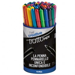 Pennarello fineliner Tratto Pen - tratto 0,5mm - colori assortiti - Tratto - busta 50 pennarelli