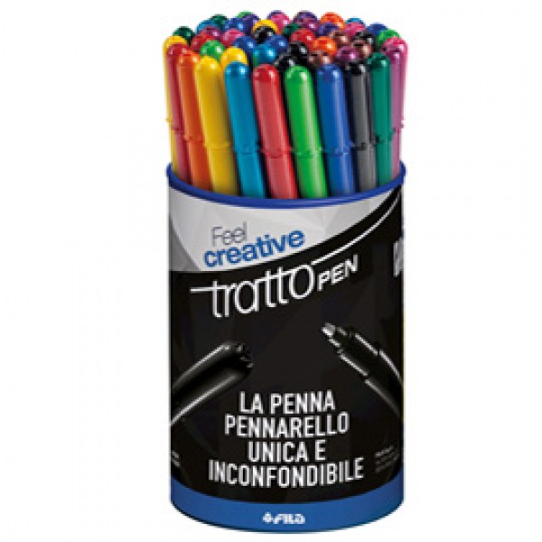 Pennarello fineliner Tratto Pen - tratto 0,5mm - colori assortiti - Tratto - busta 50 pennarelli Pennarello fineliner Tratto Pen - tratto 0,5mm - colori assortiti - Tratto - busta 50 pennarelli