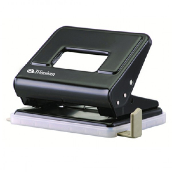 Perforatore in metallo - 2 fori - passo 8 cm - nero - Titanium Perforatore in metallo - 2 fori - passo 8 cm - nero - Titanium