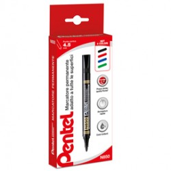 Marcatore permanente N850 - punta tonda - astuccio 4 colori assortiti - Amiko Pentel